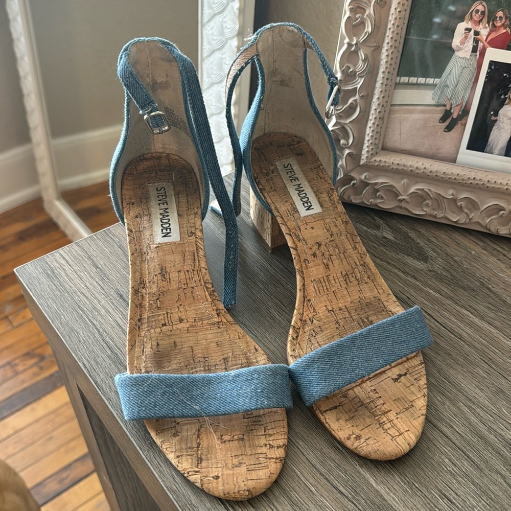 Steve Madden denim sandals size 6.5